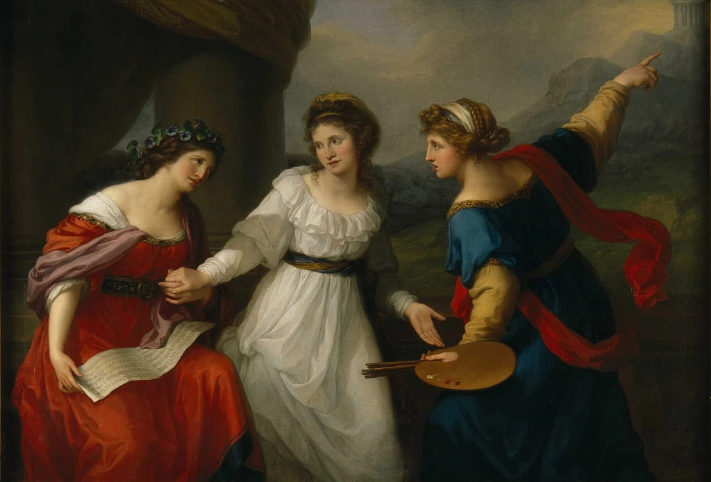 Angelika Kauffmann - Autoritratto dell'artista che esita tra le arti della musica e della pittura, 1794
